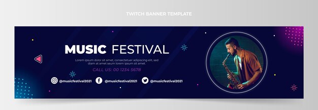 Gradient music festival twitch banner