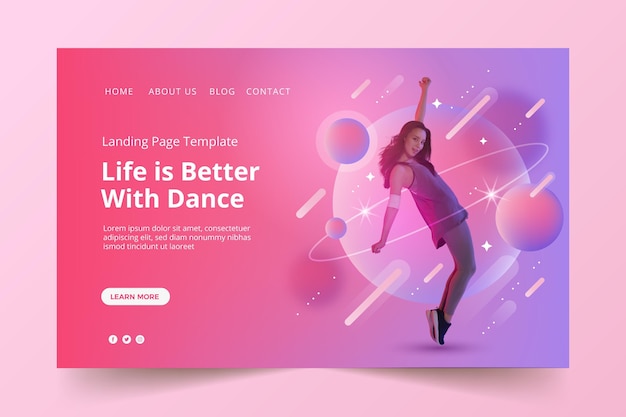 gradient music landing page design