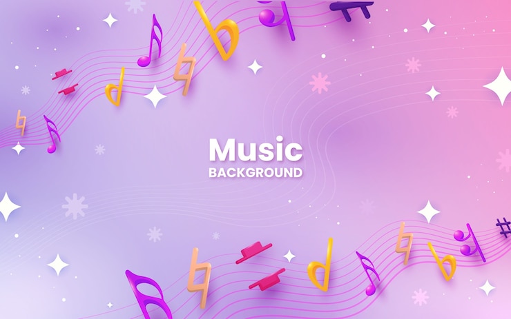 무료 Vector 그라디언트 음악 노트 배경