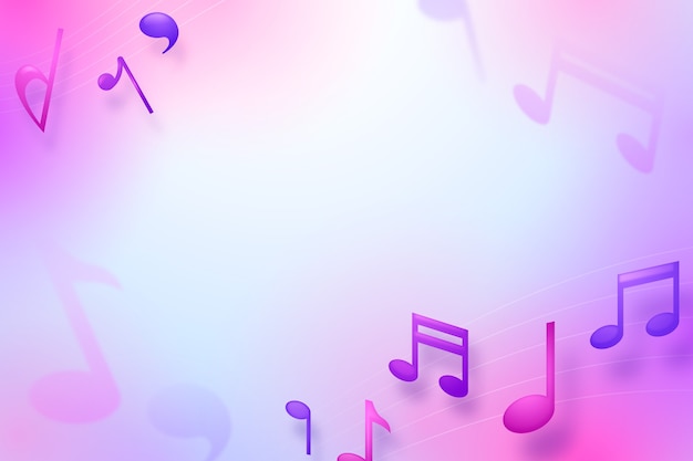 Free vector gradient  music notes background