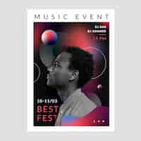 Free vector gradient musical event poster template