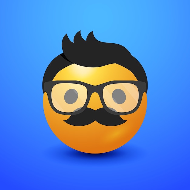 Free vector gradient mustache emoji illustration