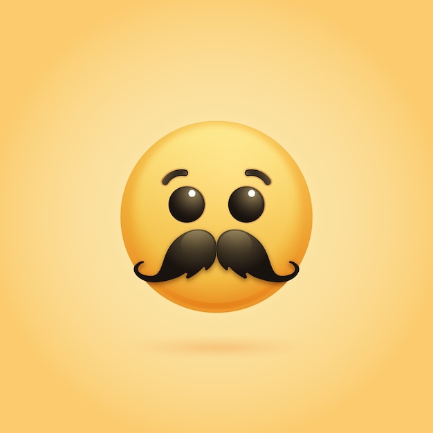 Free vector gradient mustache emoji illustration