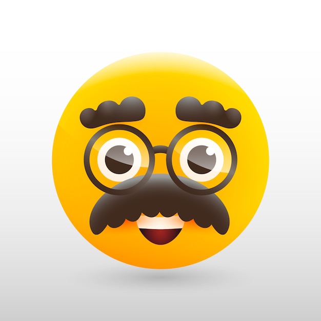 Free vector gradient mustache emoji illustration