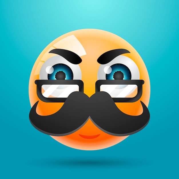 Free vector gradient mustache emoji illustration