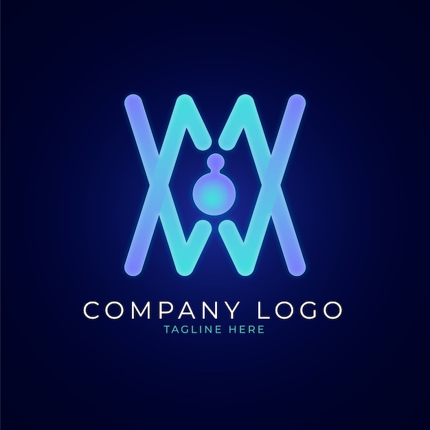 Gradient mw logo design