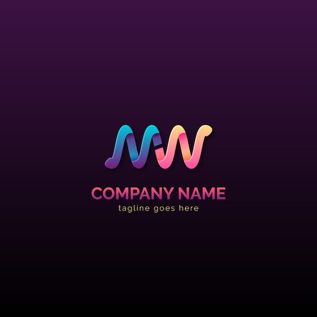 Free vector gradient mw logo design