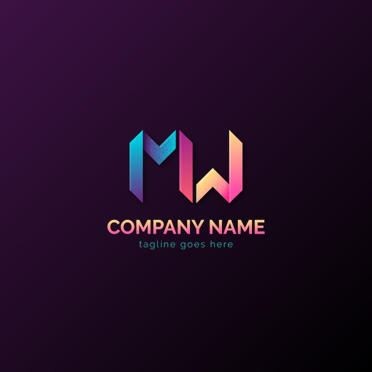 मुफ़्त वेक्टर gradient mw logo template