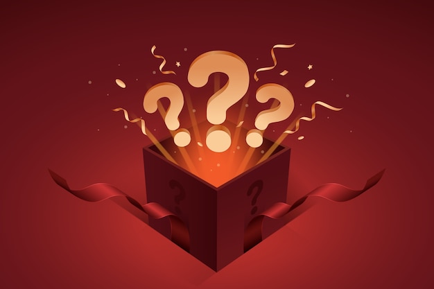 Gradient mystery box illustration