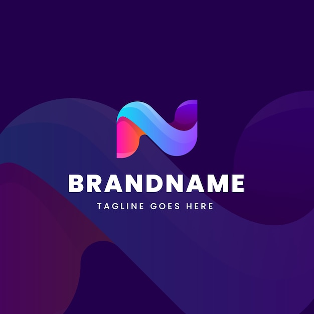 Free vector gradient n letter logo template