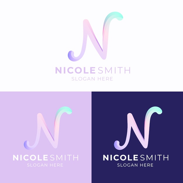 Free vector gradient n letter logo