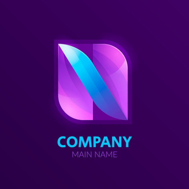 gradient n letter logo