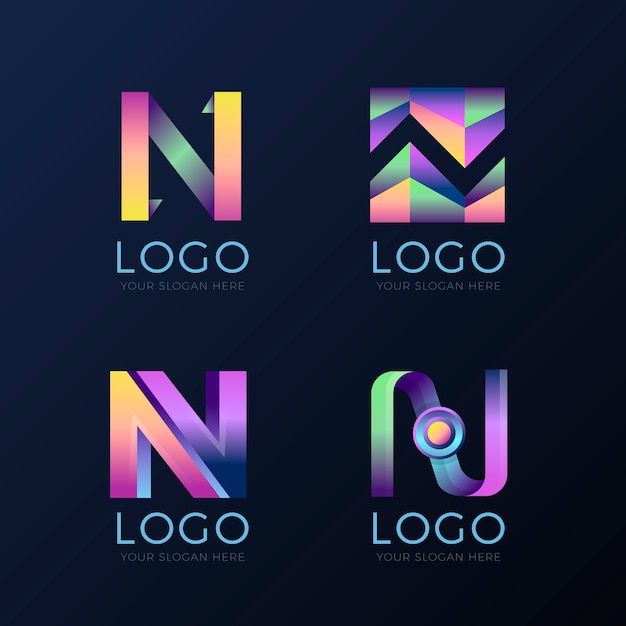 Gradient n logo design template