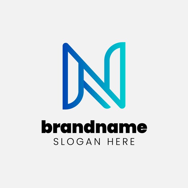 Gradient n logo design template