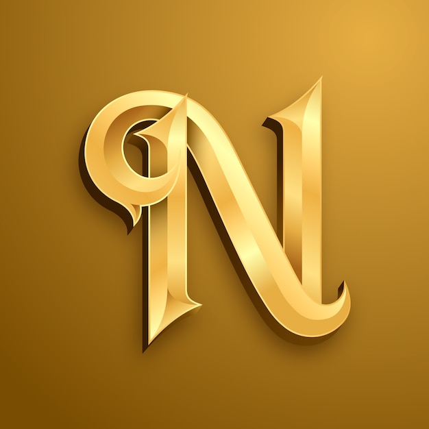 Gradient n logo template