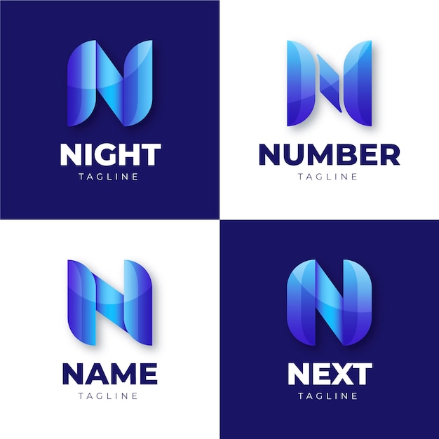 Gradient n logo template