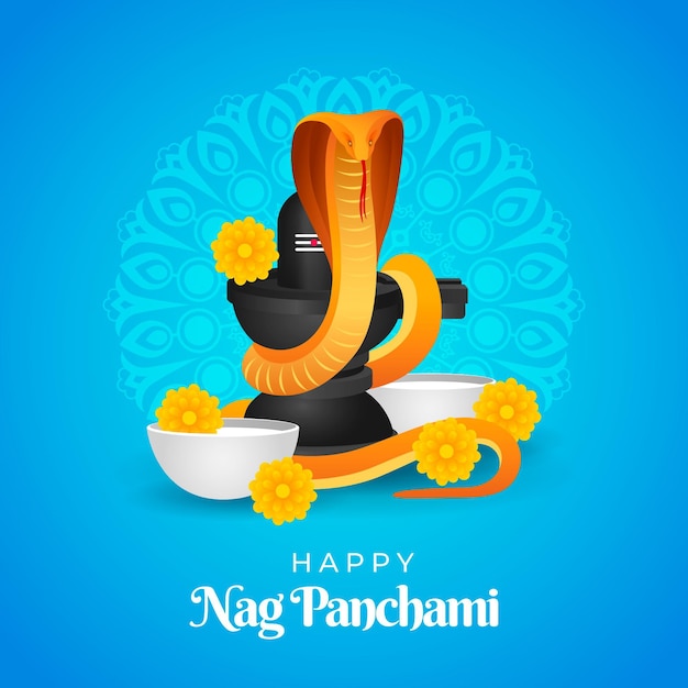 Gradient nag panchami illustration