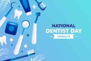 Free vector gradient national dentist's day background