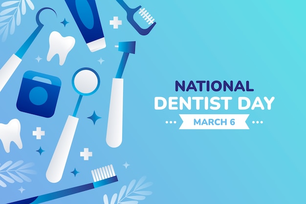 Градиентный фон дня национального стоматолога