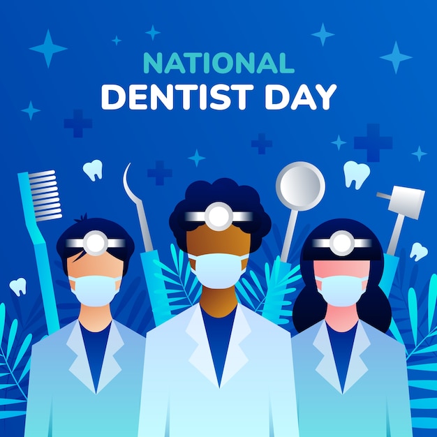 Free vector gradient national dentist's day illustration