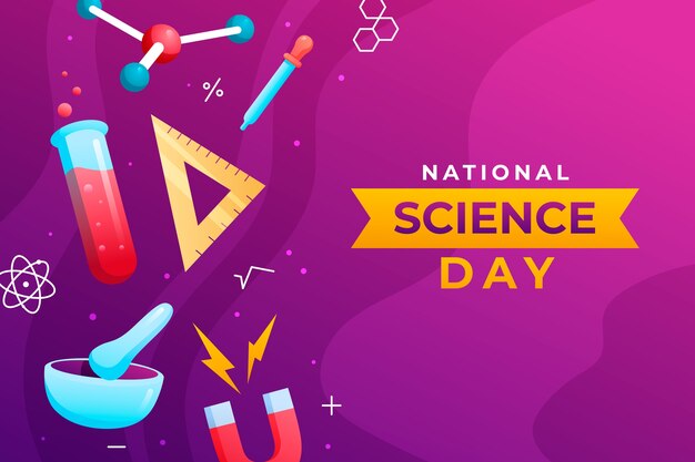 Gradient national science day background