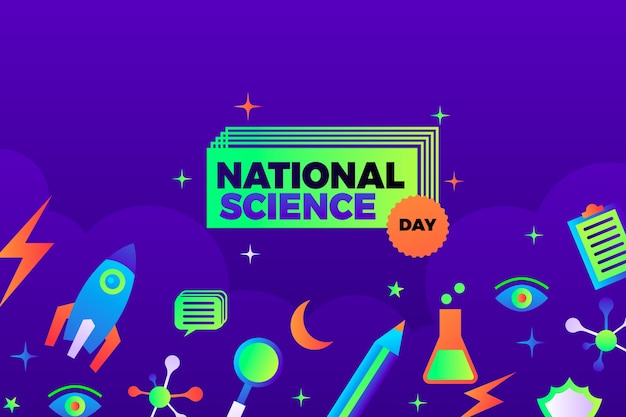 Free vector gradient national science day background