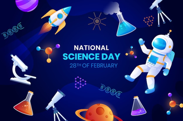 Free vector gradient national science day background