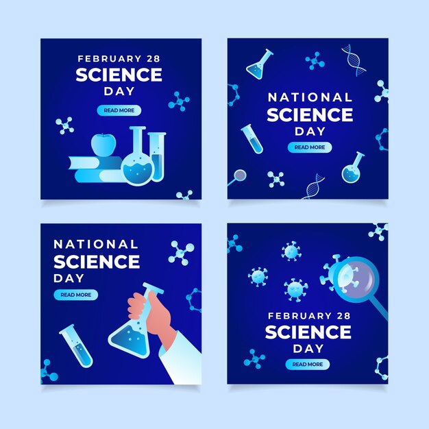 그라디언트 국가 과학의 날 인스타그램 게시물 모음