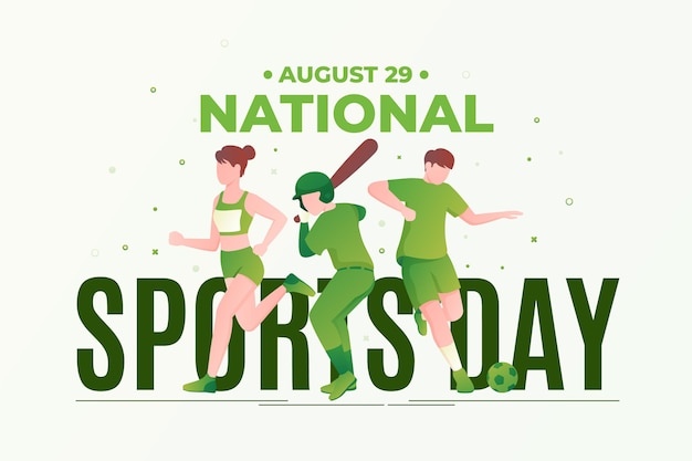 Gradient national sports day illustration