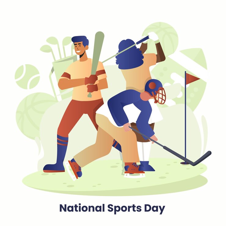 Free Vector gradient national sports day illustration