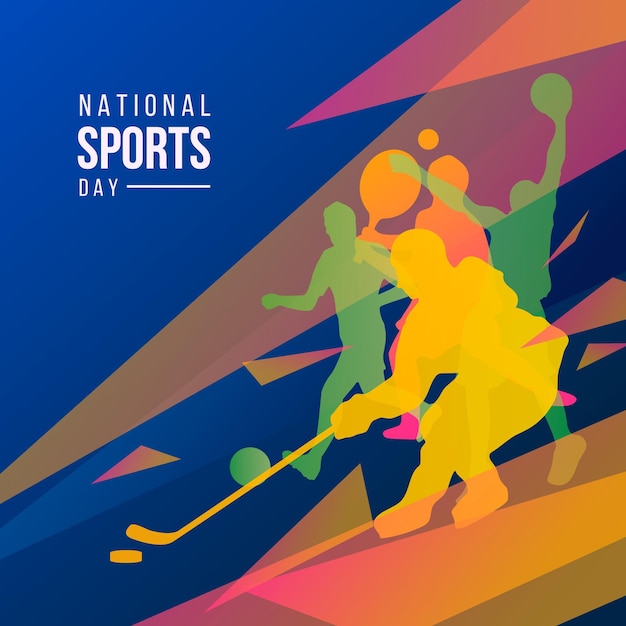 Градиентная иллюстрация дня национального спорта