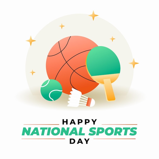 Free vector gradient national sports day illustration