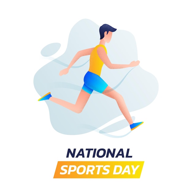 Free vector gradient national sports day illustration