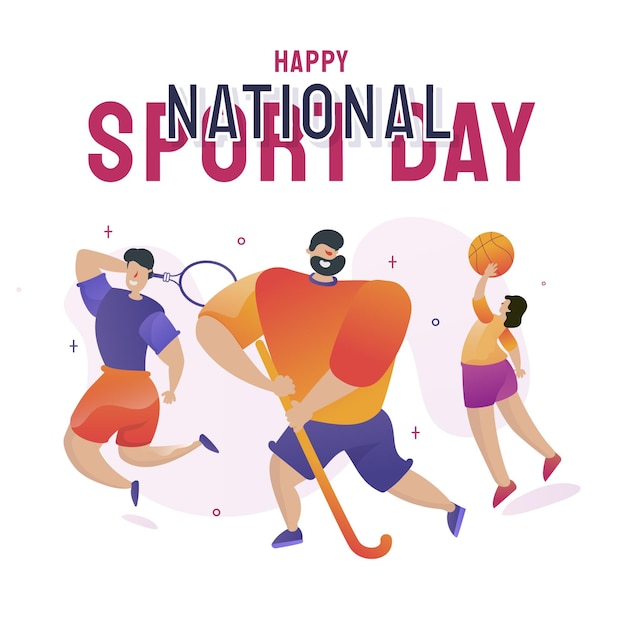 Free vector gradient national sports day illustration