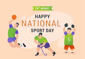무료 벡터 그라디언트 인도네시아 국가 스포츠의 날 그림