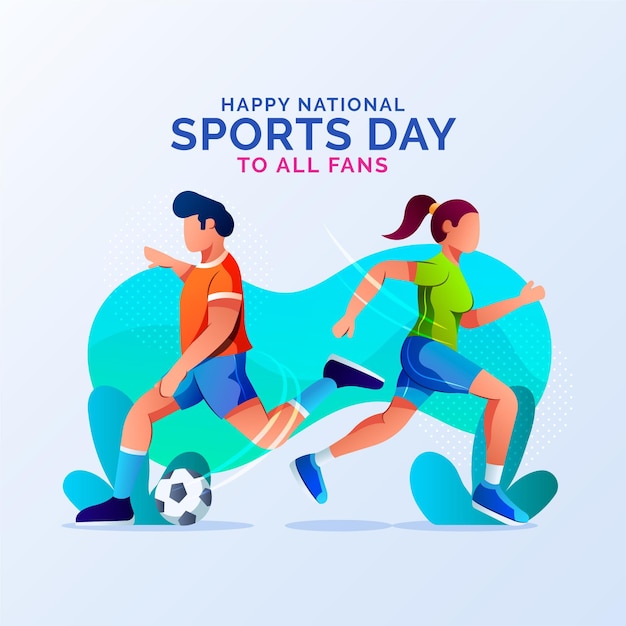 Free vector gradient national sports day illustration
