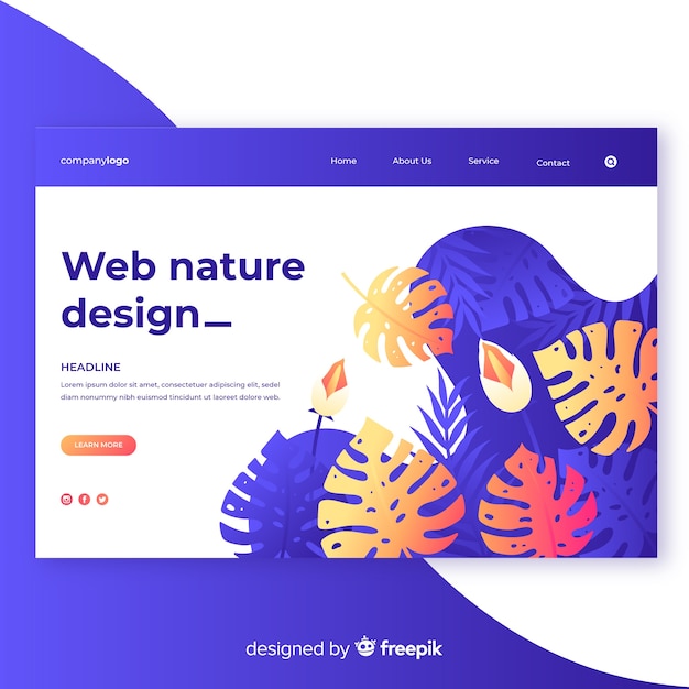 Gradiente natura web design