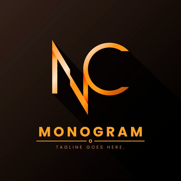 Gradient nc or cn logo template