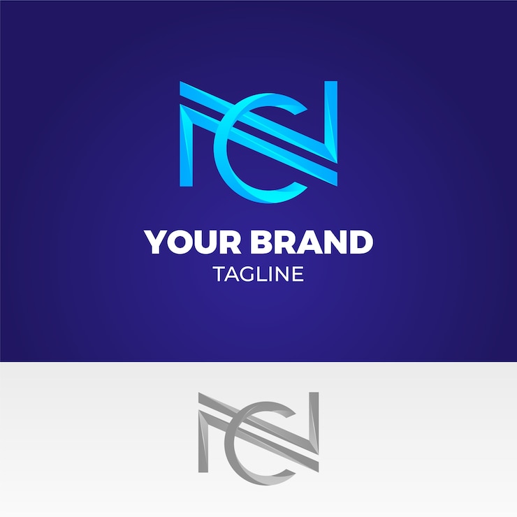 Free Vector gradient nc or cn logo template