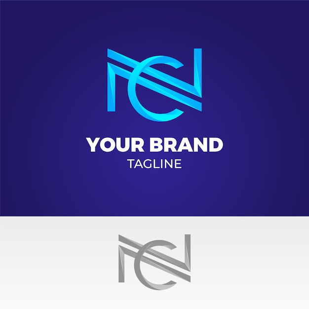 Gradient nc or cn logo template