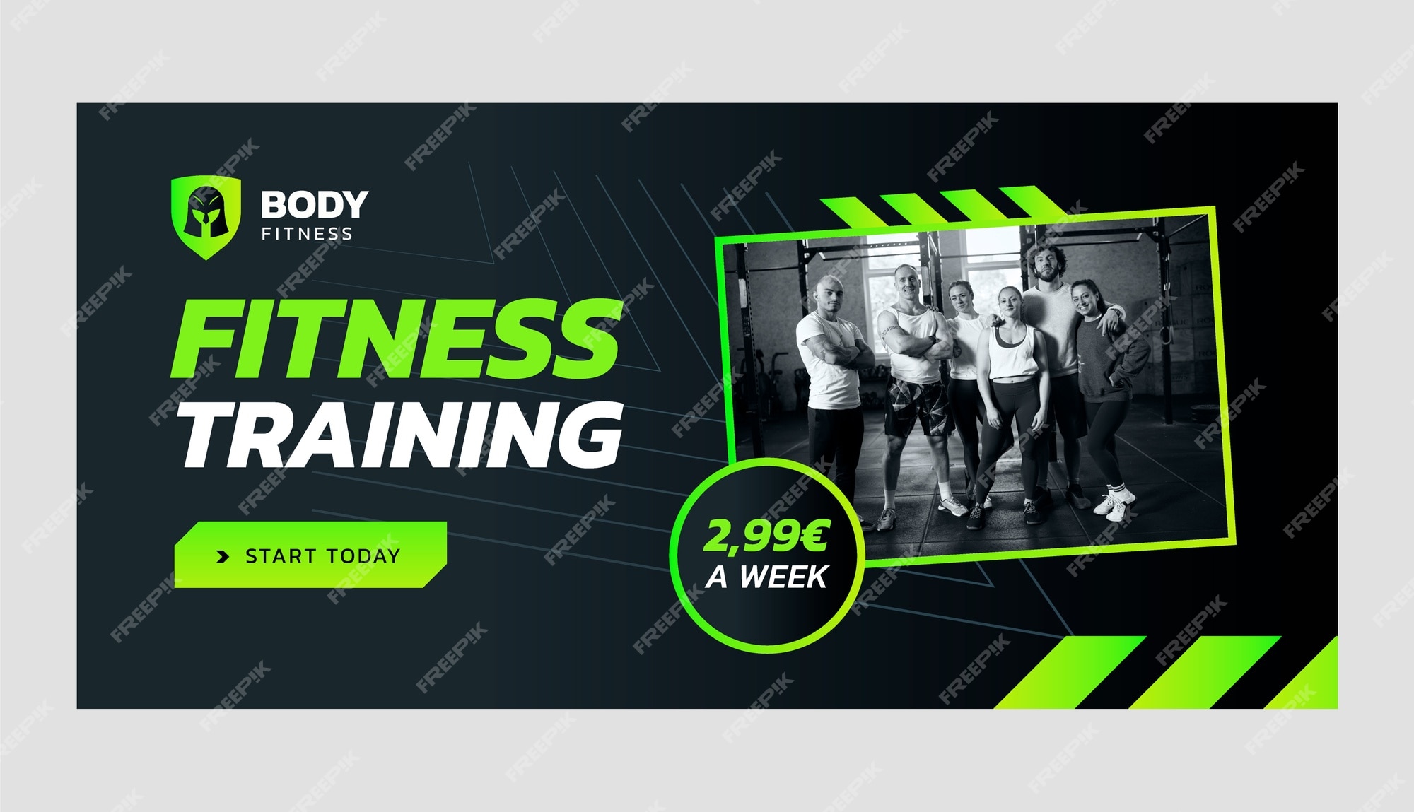 Edit for free this Gradient Neon Body Fitness Gym Twitter Header