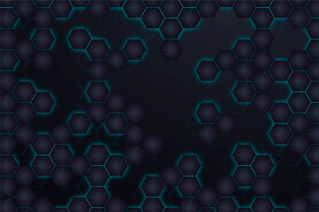 Gradient neon hexagonal background