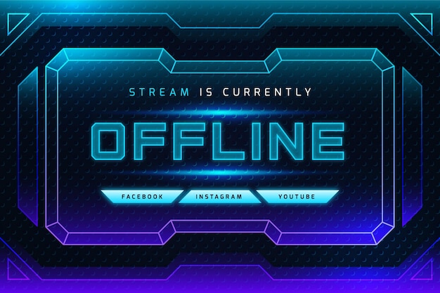 Free Vector | Offline twitch banner memphis style