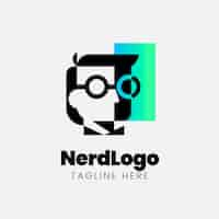 Free vector gradient nerd logo template