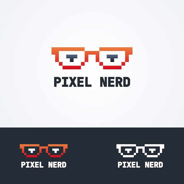 Modello di logo nerd sfumato