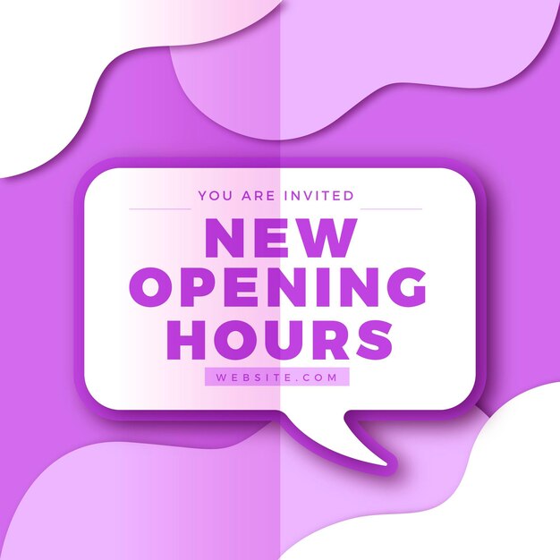 Gradient new opening hours sign