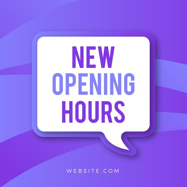 Gradient new opening hours sign