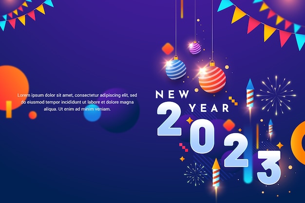 Free vector gradient new year 2023 background