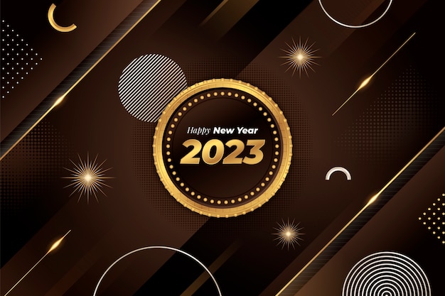 Free vector gradient new year 2023 background