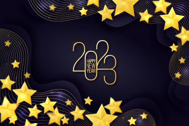 Free vector gradient new year 2023 background